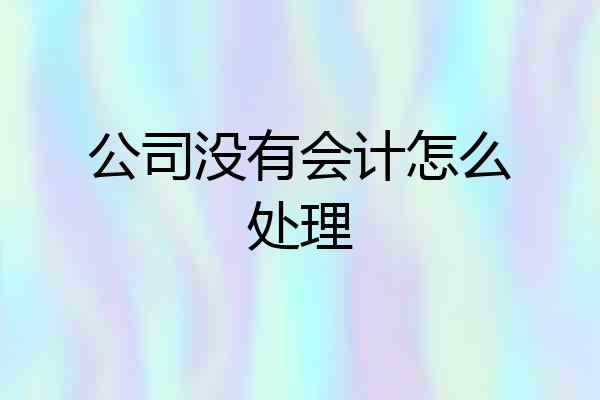 公司没有会计怎么处理