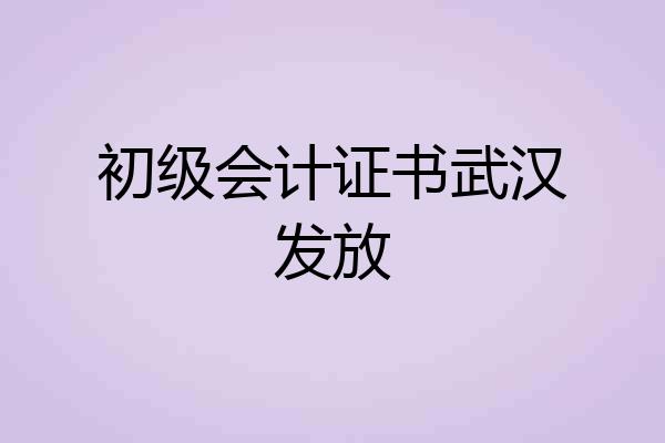 初级会计证书武汉发放