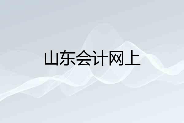山东会计网上
