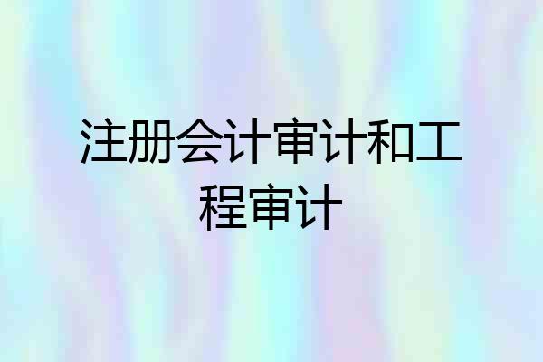 注册会计审计和工程审计
