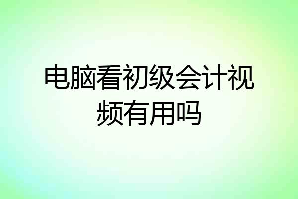 电脑看初级会计视频有用吗