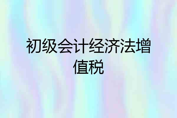 初级会计经济法增值税