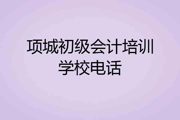 项城初级会计培训学校电话
