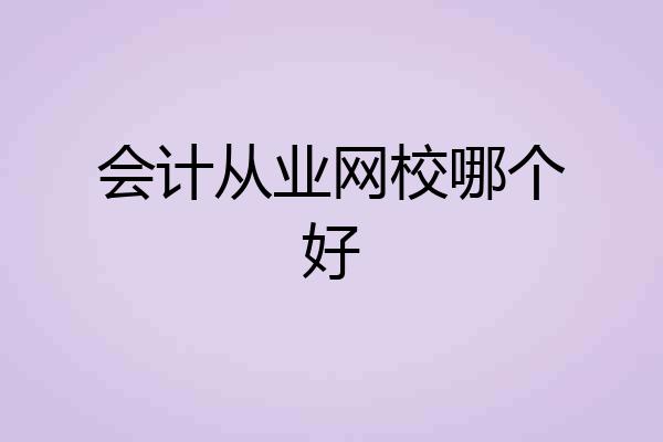 会计从业网校哪个好