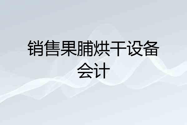 销售果脯烘干设备会计