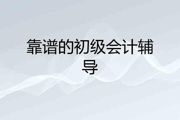 靠谱的初级会计辅导