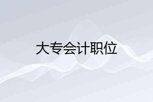 大专会计职位