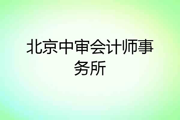 北京中审会计师事务所