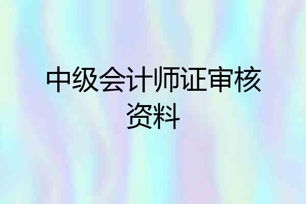中级会计师证审核资料