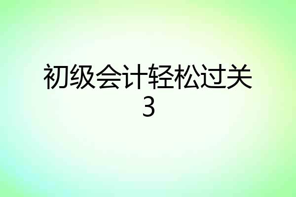 初级会计轻松过关3