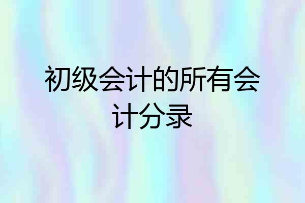初级会计的所有会计分录