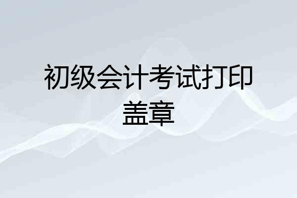 初级会计考试打印盖章