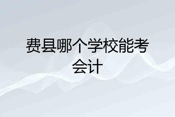 费县哪个学校能考会计