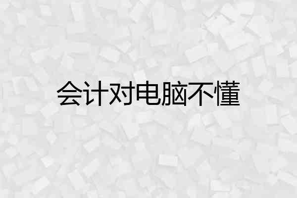 会计对电脑不懂