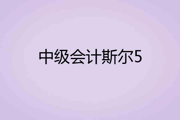 中级会计斯尔5