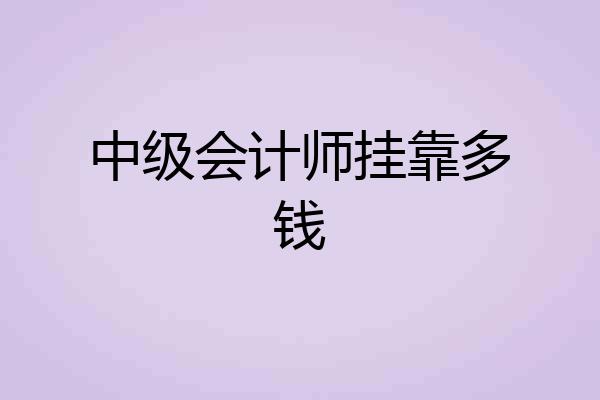 中级会计师挂靠多钱