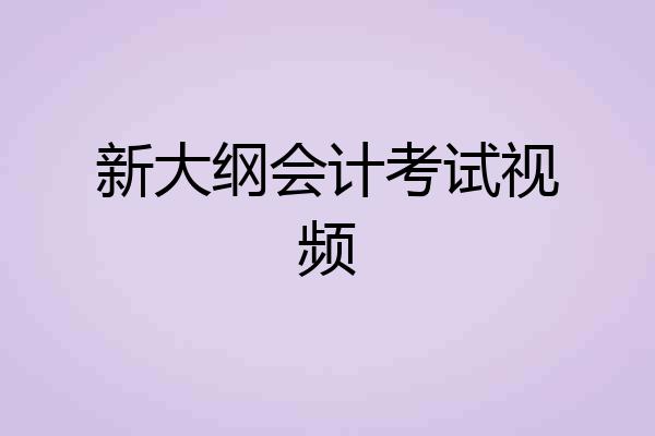 新大纲会计考试视频
