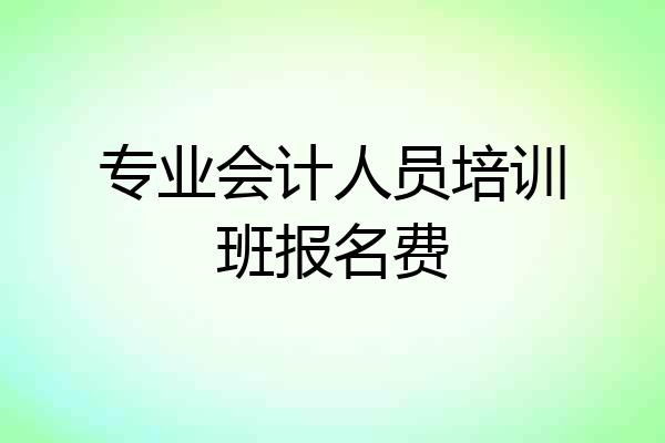 专业会计人员培训班报名费