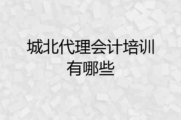 城北代理会计培训有哪些