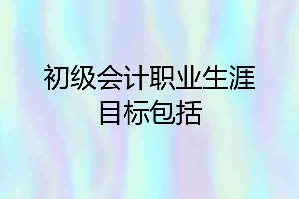 初级会计职业生涯目标包括