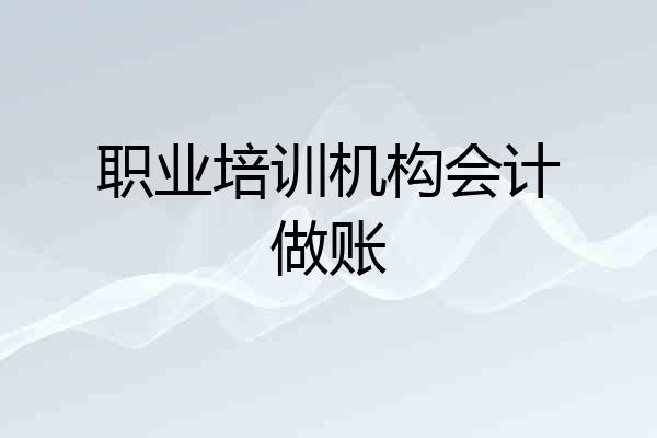 职业培训机构会计做账