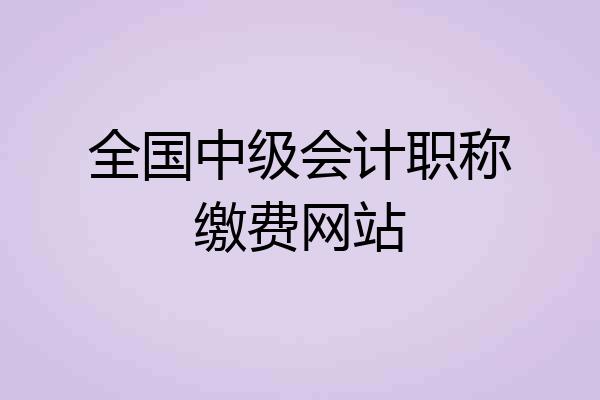 全国中级会计职称缴费网站