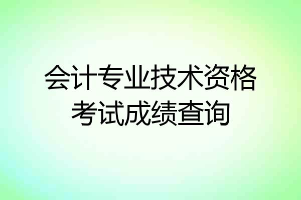 会计专业技术资格考试成绩查询