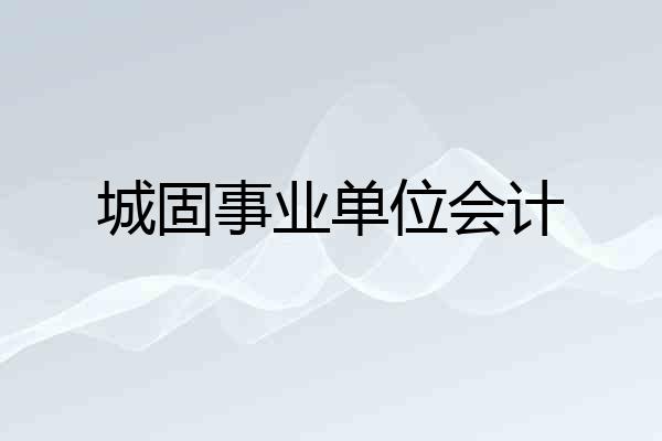 城固事业单位会计