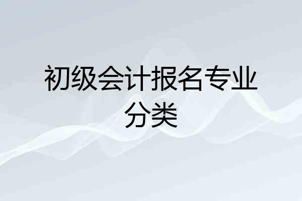 初级会计报名专业分类