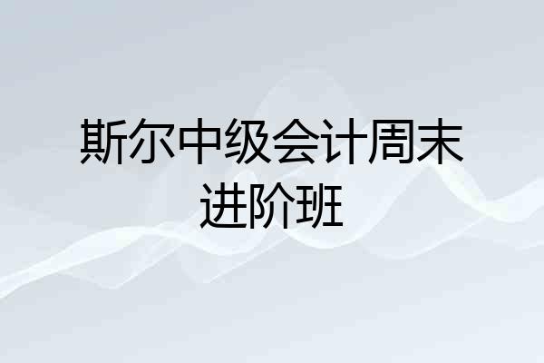 斯尔中级会计周末进阶班