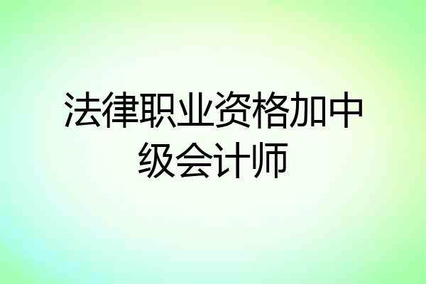 法律职业资格加中级会计师
