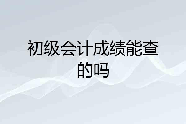 初级会计成绩能查的吗