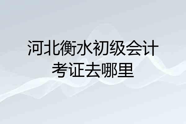 河北衡水初级会计考证去哪里