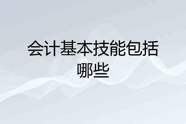 会计基本技能包括哪些