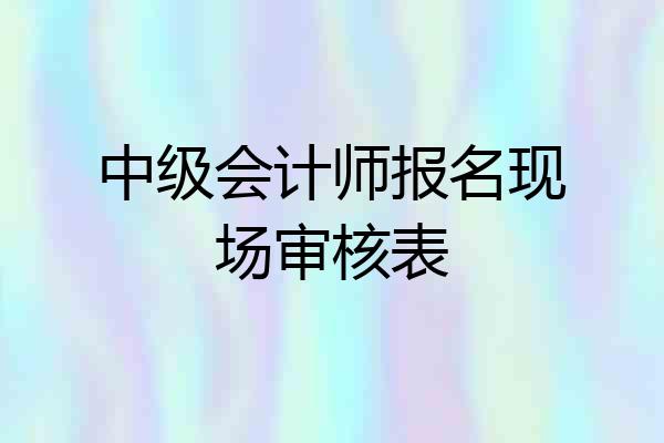中级会计师报名现场审核表