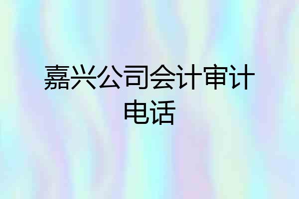 嘉兴公司会计审计电话