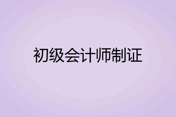 初级会计师制证
