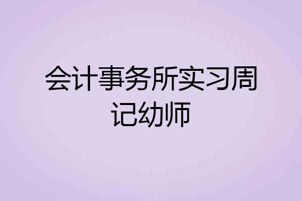 会计事务所实习周记幼师