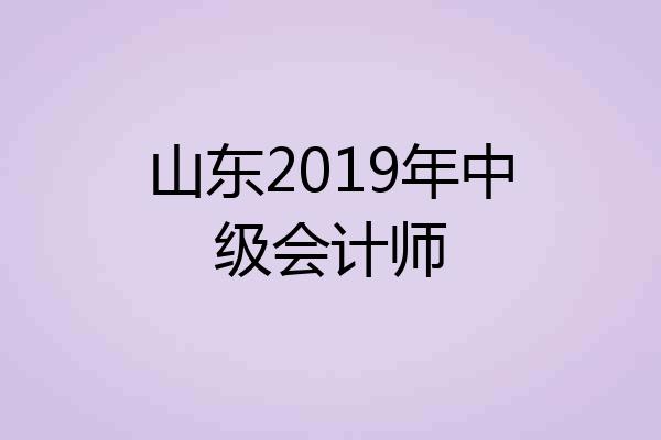 山东2019年中级会计师