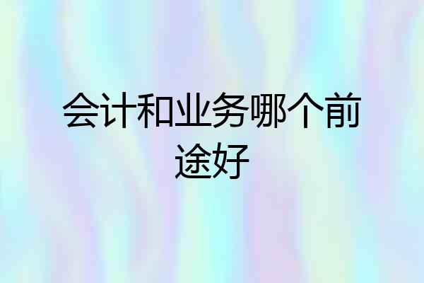 会计和业务哪个前途好