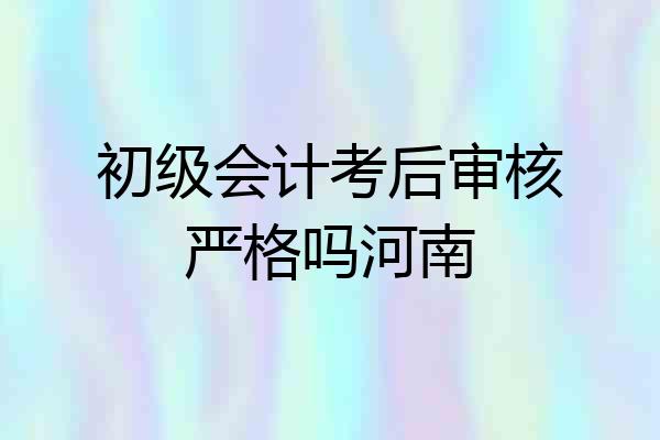 初级会计考后审核严格吗河南
