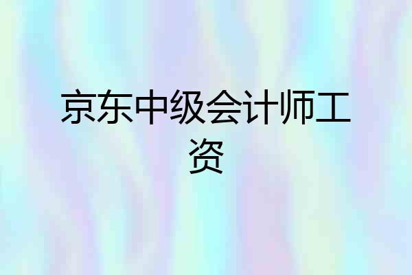 京东中级会计师工资