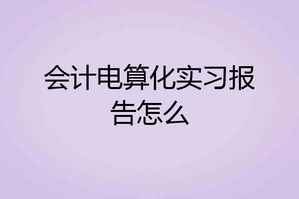 会计电算化实习报告怎么