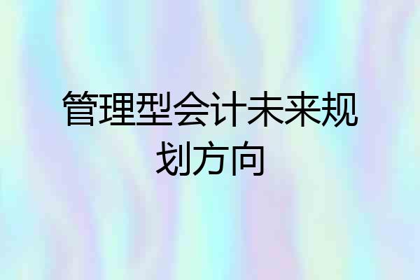 管理型会计未来规划方向