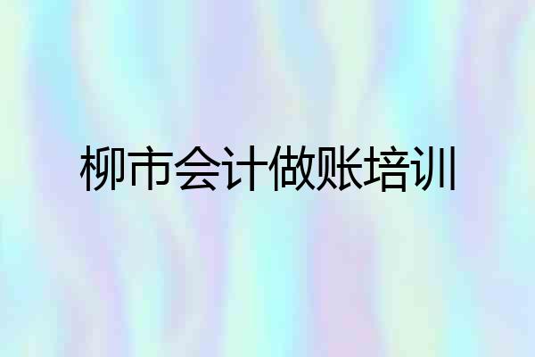 柳市会计做账培训