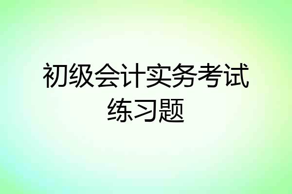 初级会计实务考试练习题