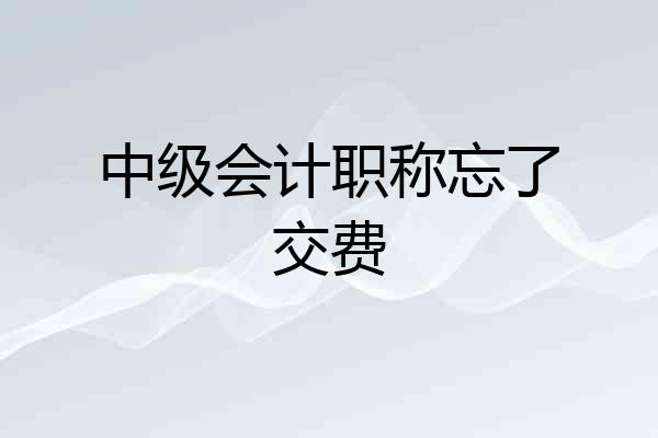 中级会计职称忘了交费
