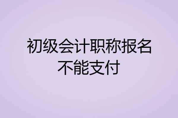 初级会计职称报名不能支付