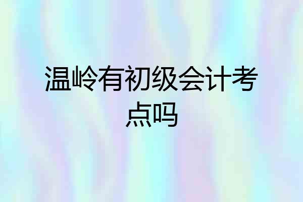 温岭有初级会计考点吗