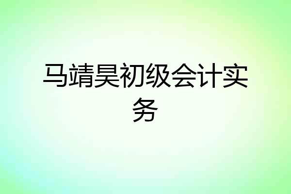 马靖昊初级会计实务